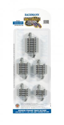 Bachmann 44592 E-Z Track System HO Scale Assorted Straight Track Sections