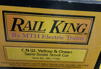 MTH RK-7109L Chicago North Western C.N.W. Yellow & Green Semi-Scale Stock Car