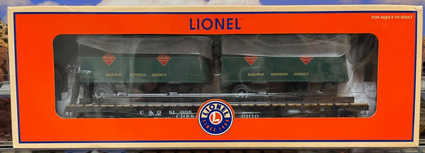 Lionel 6-27566 Railway Express Agency REA / C&O PS-4 Flatcar with Piggyback Trailers #81005 ALT