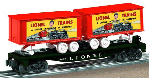 Lionel 6-29460 Flatcar w/ Piggyback Lionel Trailers #3460 O scale