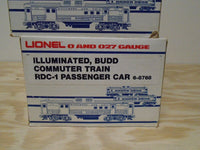 Lionel 6-8764 Baltimore & Ohio B&O Budd Powered Passenger Car with 6-8765 B&O Budd 6-8766 B&O Budd 6-8767 B&O Budd 6-8768 B&O Complete RDC-1 Passenger Set