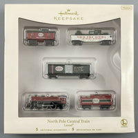 Hallmark  Ornament 2007 Lionel North Pole Central Train set of 5 mini ornaments