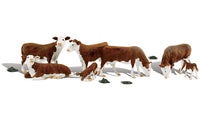 Woodland Scenics WDS 1843 Hereford Cows Figures HO Scale