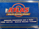 Atlas 6212C Amtrak Dinette Horizon Passenger Car #53500 3 Rails Big O Rolling Stock