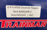 Atlas Trainman 2001678-2 Santa Fe 4750 Covered Hopper 3 Rail