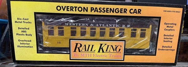 MTH 30-6400-3 Western & Atlantic Railroad W.A.R.R. Overton Coach o scale new