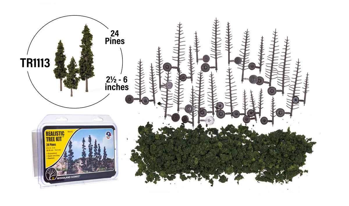 Woodland Scenics WTR1125 - Lot De 44 Arbres Squelettes Pins (10.2-15.2 Cm) - Pour Maquettes Et Dioramas