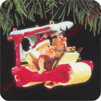 Hallmark  Ornament 1994 Fred and Barney in car Flintstones