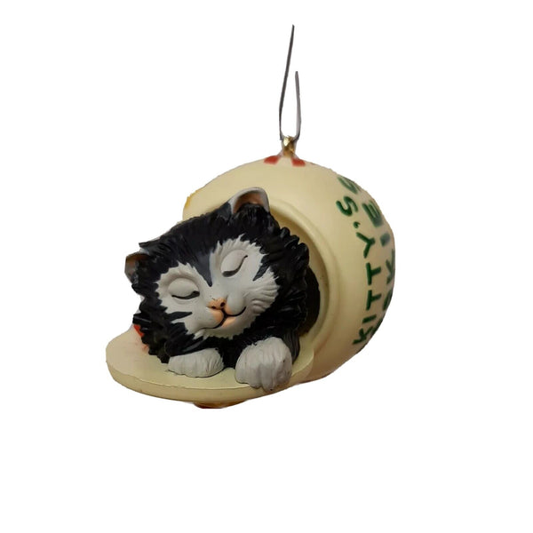 Hallmark  Ornament 1994 Cat Naps-- Kitty's Cookies Black and white cat