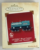 Hallmark Ornament 2002 Set of 2 Lionel Blue Comet Steam Locomotive & Oil Tender