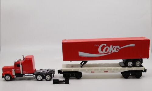 Vintage 1990 K-Line Coca-Cola Heavy Hauler Truck and Train Flatbed Car outlets O Gauge