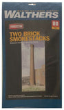 Walthers 933-3728 Two Brick Smokestacks Cornerstone HO Kit